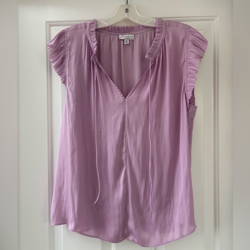 Current Air Lavender Ruffle Sleeve Women's Top (Med)